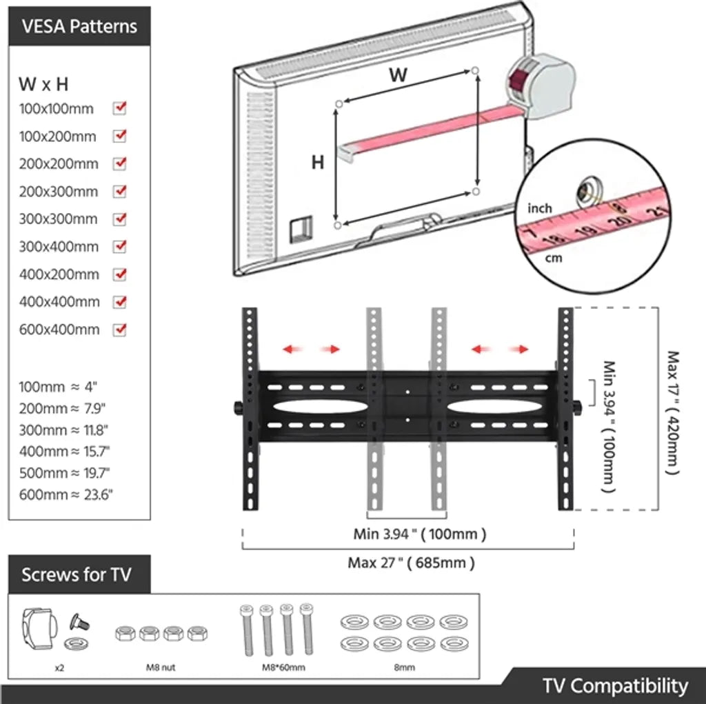 Yaheetech TV-Standaard 32-75 Inch op Wielen met Dubbele Stang, Zwart