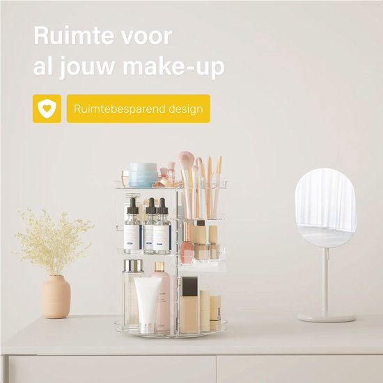 Draaibare make up organizer - Transparant - Draaibaar - Voor - Make-up borstels - Make-up sponsje - Make-up tafel - Doos meisjes - Geschenkset - kinderen set - voor meisjes