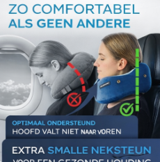 Heldenwerk nekkussen met capuchon – 6-voudig verstelbaar – Wasbaar – Navy Blue