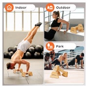 DH FitLife Houten Push-Up Grips - Set van 2 - Beuken - Max. 200 kg