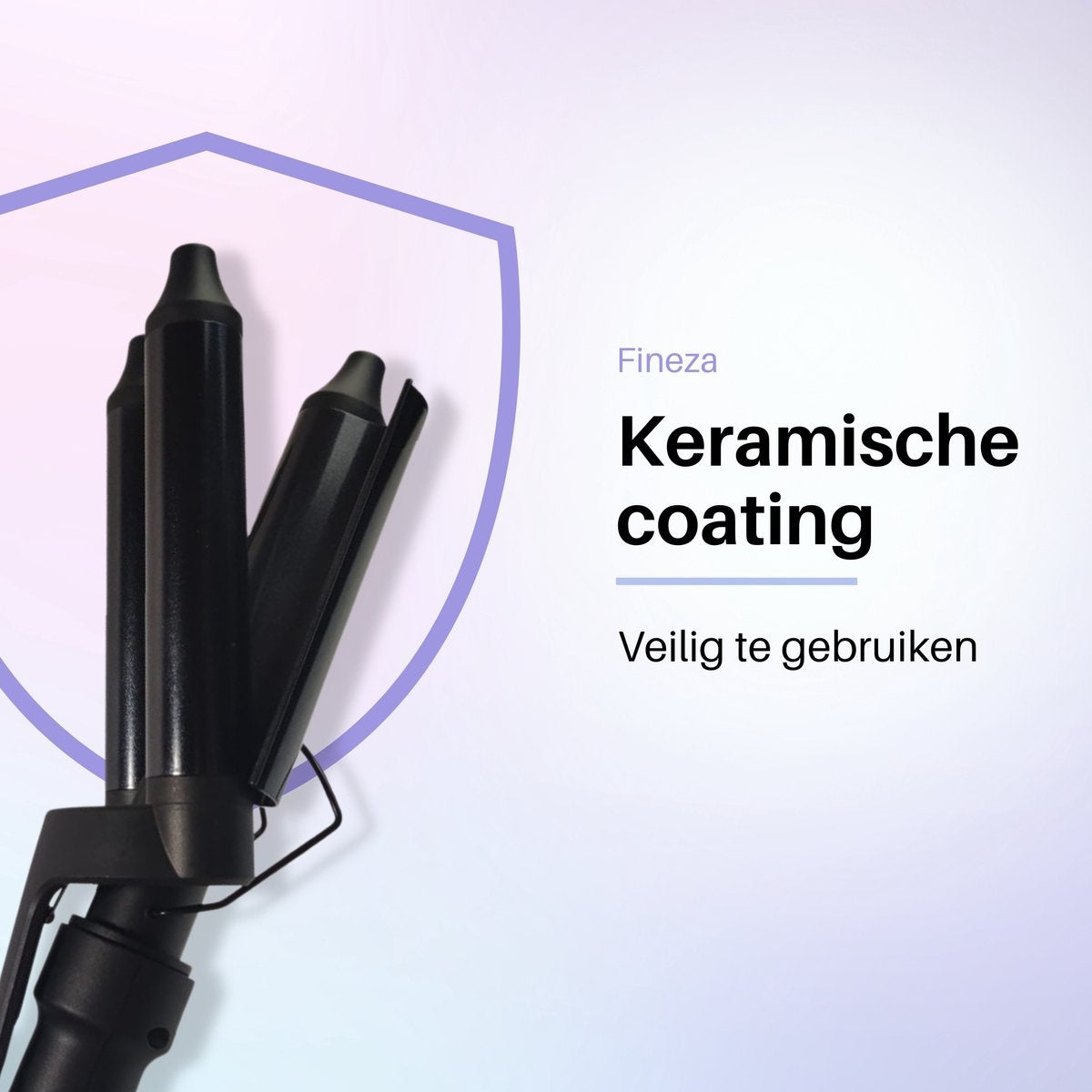 Fineza Wafeltang Haar - Krultang - Zwart