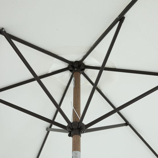 AXI Noor Stokparasol Ø 300cm Eikenlook/beige – Gepoedercoat frame - Kantelbaar