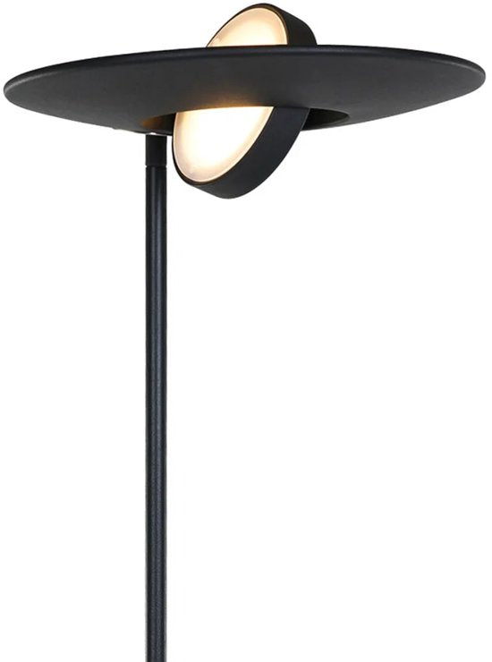 Vloerlamp Zenith LED 1477ZW zwart, hoogte 185 cm, kunststof en metaalmateriaal, kantelbaar, Steinhauer Exclusive