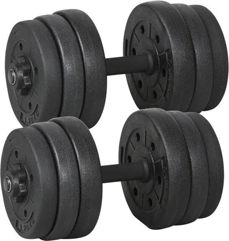 Yaheetech Dumbbellset 20kg - Verstelbaar - Antislip - 12 Gewichten - Zwart