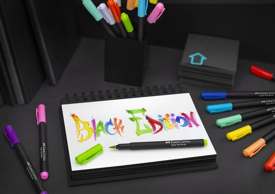 Faber-Castell brushpennen - Black edition - 20 kleuren in karton etui - FC-116452