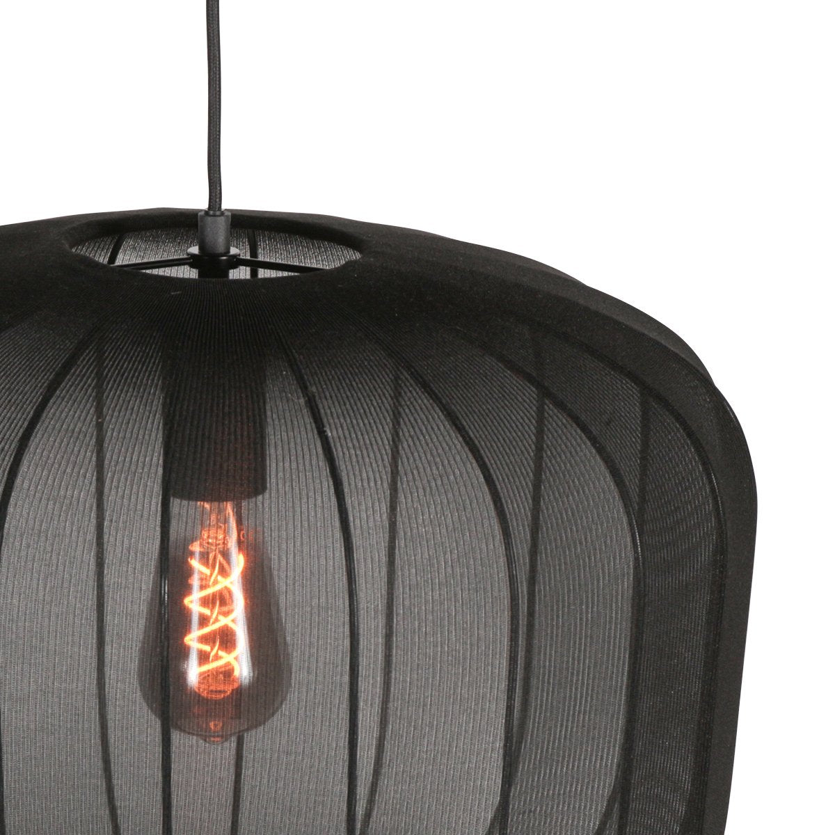 Anne Lighting - hanglamp - Sable - zwart - linnen metaal - Ø 55cm - E27 - 4192ZW