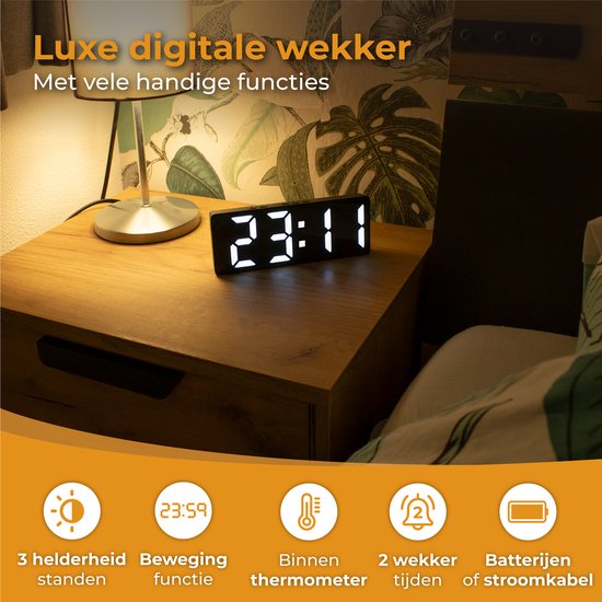 Nuvance - Digitale Wekker  - Kinderen & Volwassenen - Zwart