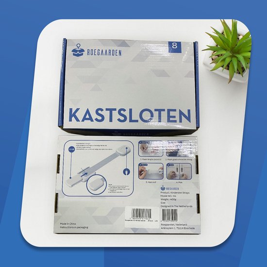 Roegaarden Kinderslot kastjes - kastbeveiliging voor kinderen - Zonder boren - Wit - 8 Stuks