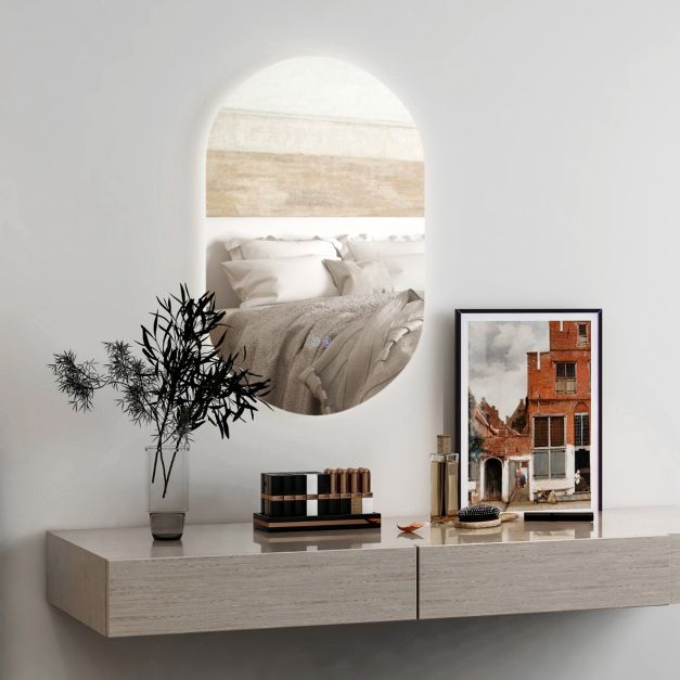Coast Led-Spiegel Zilver – Ovaal met Anti-Condens en Dimbare LED-Verlichting – 80 x 50 cm
