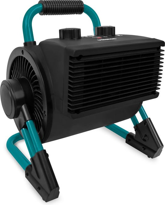 VONROC PRO Elektrische kachel - ventilatorkachel - werkplaatskachel - 1350W/2000W - keramisch - 3 standen - thermostaat - 900 kantelbaar - 20m2