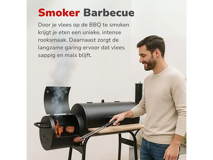 Alpina MEIJ14180/00132 Barbecue - Grilloppervlak 118 cm - 62 x 118 x 114,5 cm - Zwart