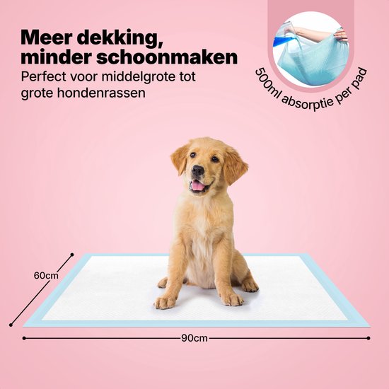 Jake and Jacky Puppy Training Pads 60 x 90 cm - 30 Stuks - met Plakstrip - Zindelijkheidstraining Hond - Hondentoilet - Plasmatjes Hond - Plasdoeken - Puppydoeken - Puppy Matjes Extra Groot