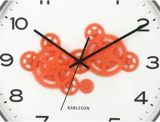 Karlsson Wandklok Open Gear - Grijs - 40.8x40.8x40.8cm - Wandklok Modern