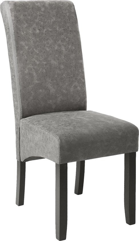 tectake® - 2 eetkamerstoelen met ergonomische zitvorm - grijs gemarmerd - 403627