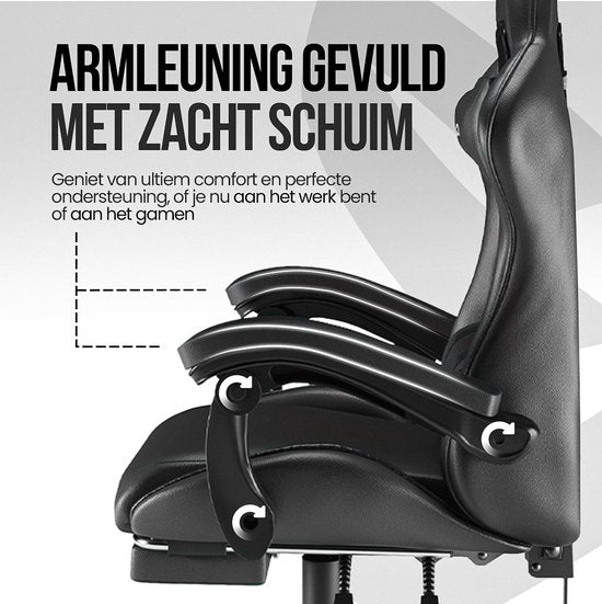 Avalo Gaming Stoel - Gamestoel - Ergonomische Bureaustoel - Verstelbaar - Game Stoel - Gaming Chair - Zwart