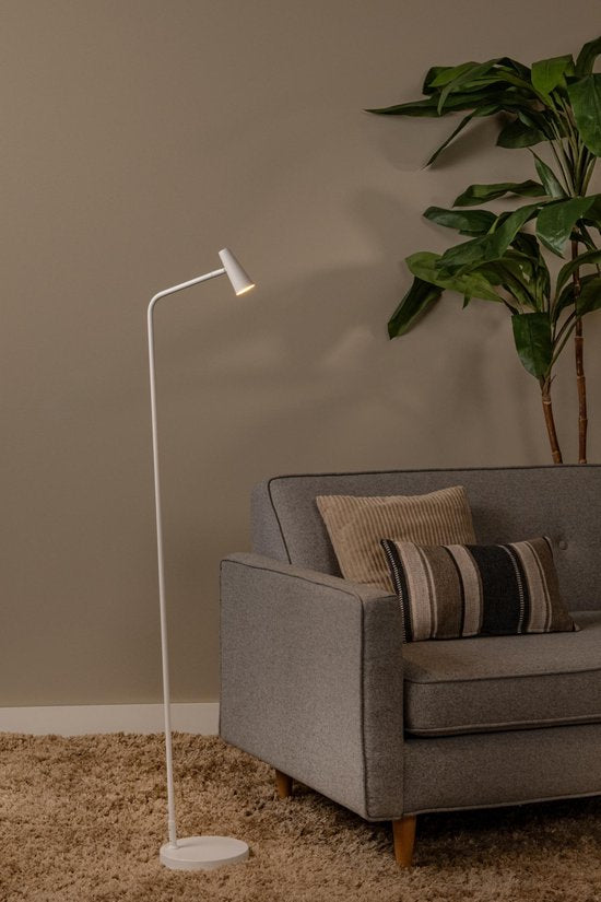 Lucide STIRLING - Oplaadbare Vloerlamp - Accu/Batterij - LED 3 StepDim - 1x3W 2700K - Wit