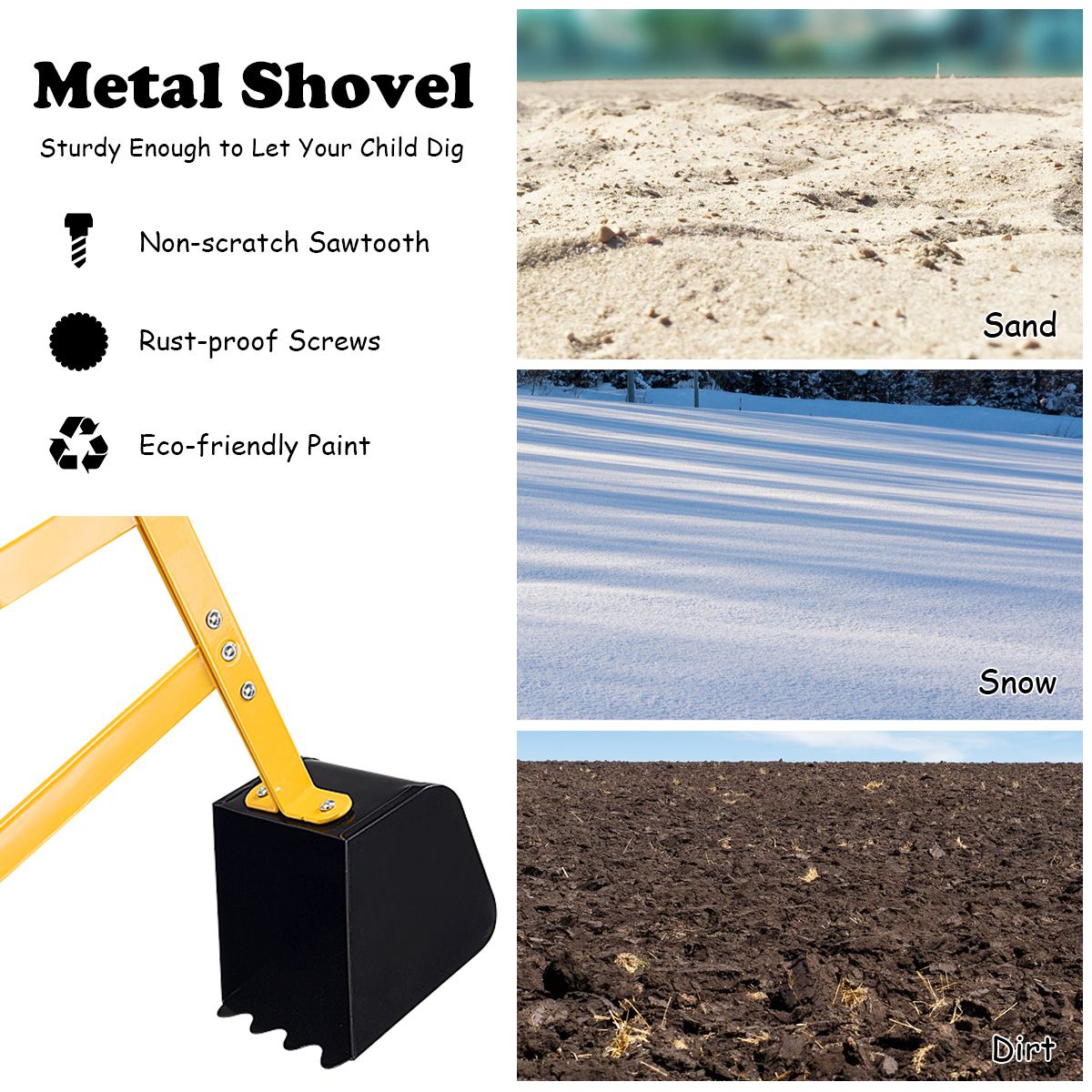 Coast Graafmachine voor kinderen - 360° draaibare stoel - Metalen frame - Geel