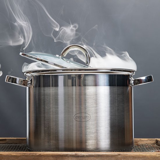 Ceruzo RVS Soeppan - Ø 26 cm -H 19 cm - 9.5 liter - Stamppot Pan-Inductie