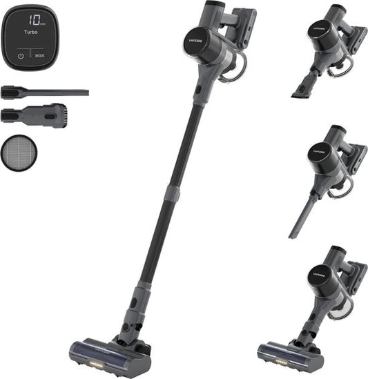 Vapore Steelstofzuiger Draadloos - 47 Minuten Accuduur - 350W - Snoerloze Stofzuiger - Zonder Zak - Op Accu - Vacuum Cleaner - Kruimeldief - Draadloze Steelstofzuiger - Zwart