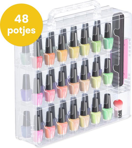 Vimora Nagellak koffer voor 48 stuks - Koffer - Nagellak - Opberg doos - Beautycase - Nagelstyliste - Make-up - Organizer - Voor vrouwen