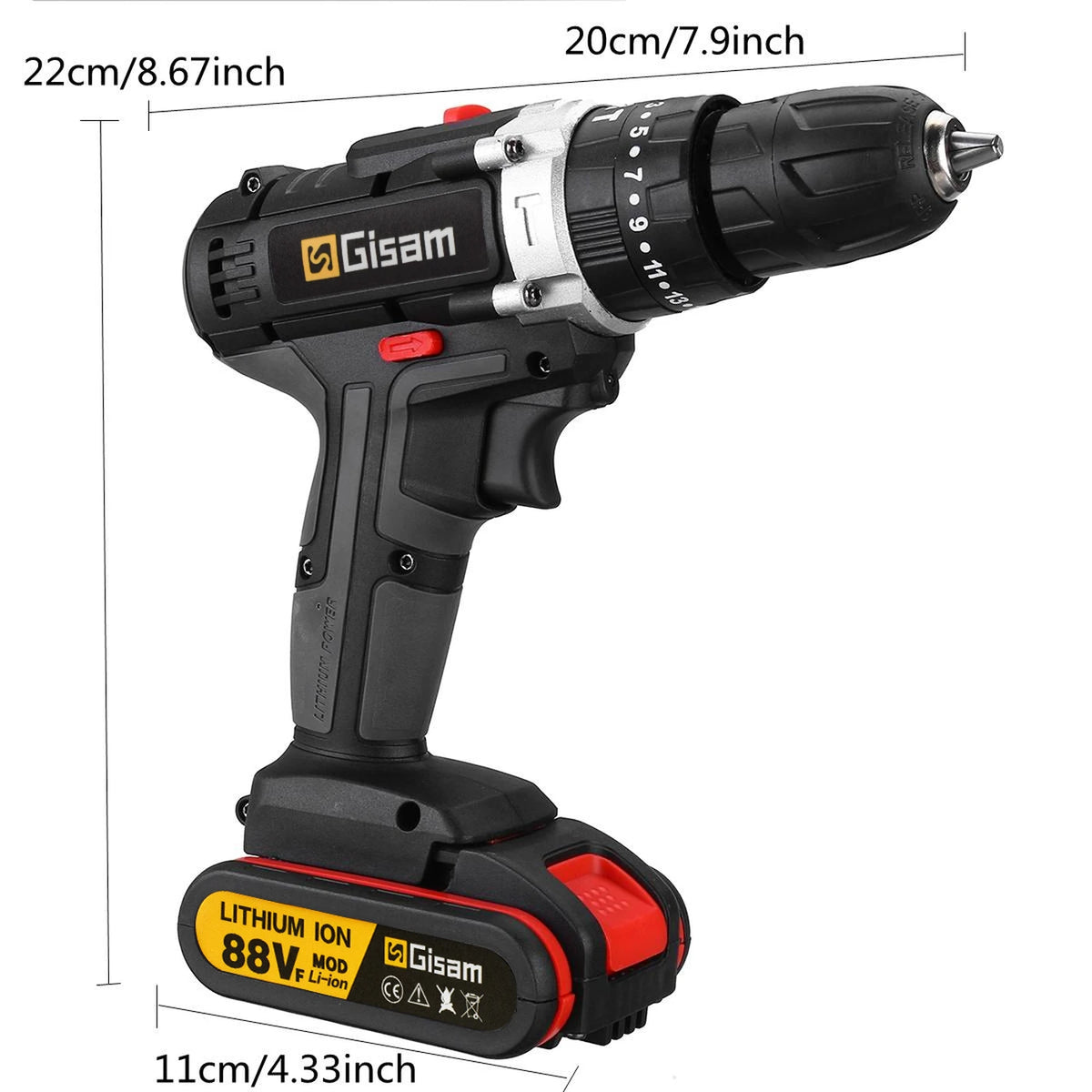 Gisam Accuboormachine 21V - Accuschroefmachine met Klopfunctie