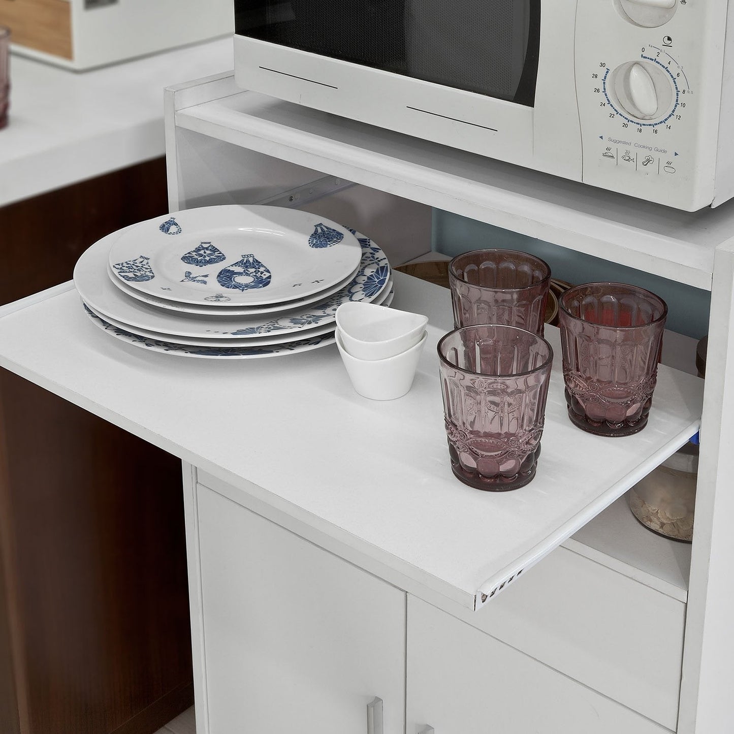 SoBuy Keukenkast met Wielen - 1 Lade en 2 Deuren - Max. 60 kg - 59 x 40 x 92 cm - Wit