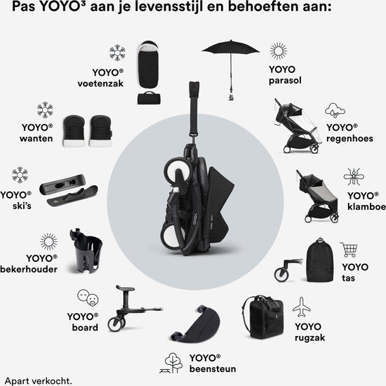 Stokke® YOYO 3 6+ kleurenpakket Lichte Plooibuggy | Zwart