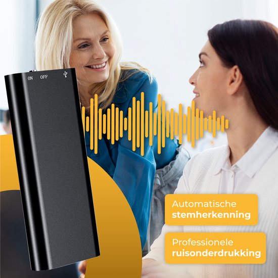 Nuvance - Afluisterapparatuur - Mini Afluisterapparaat - Voice Recorder Digitaal - Spy Recorder - Dictafoon - Afluisteren Opnemen