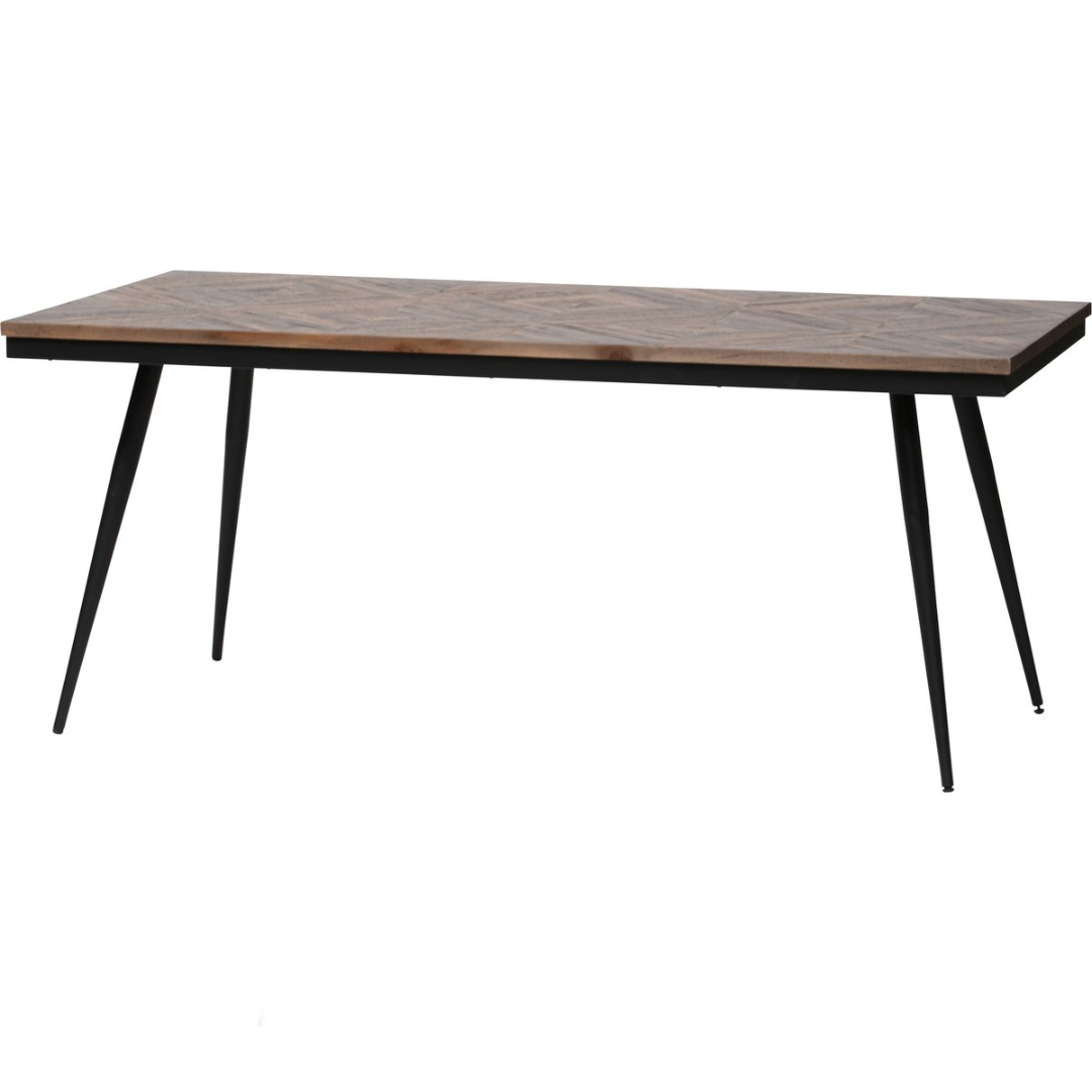 WOOOD Rhombic Eettafel - Hout/Metaal - Naturel - 76x180x90 cm