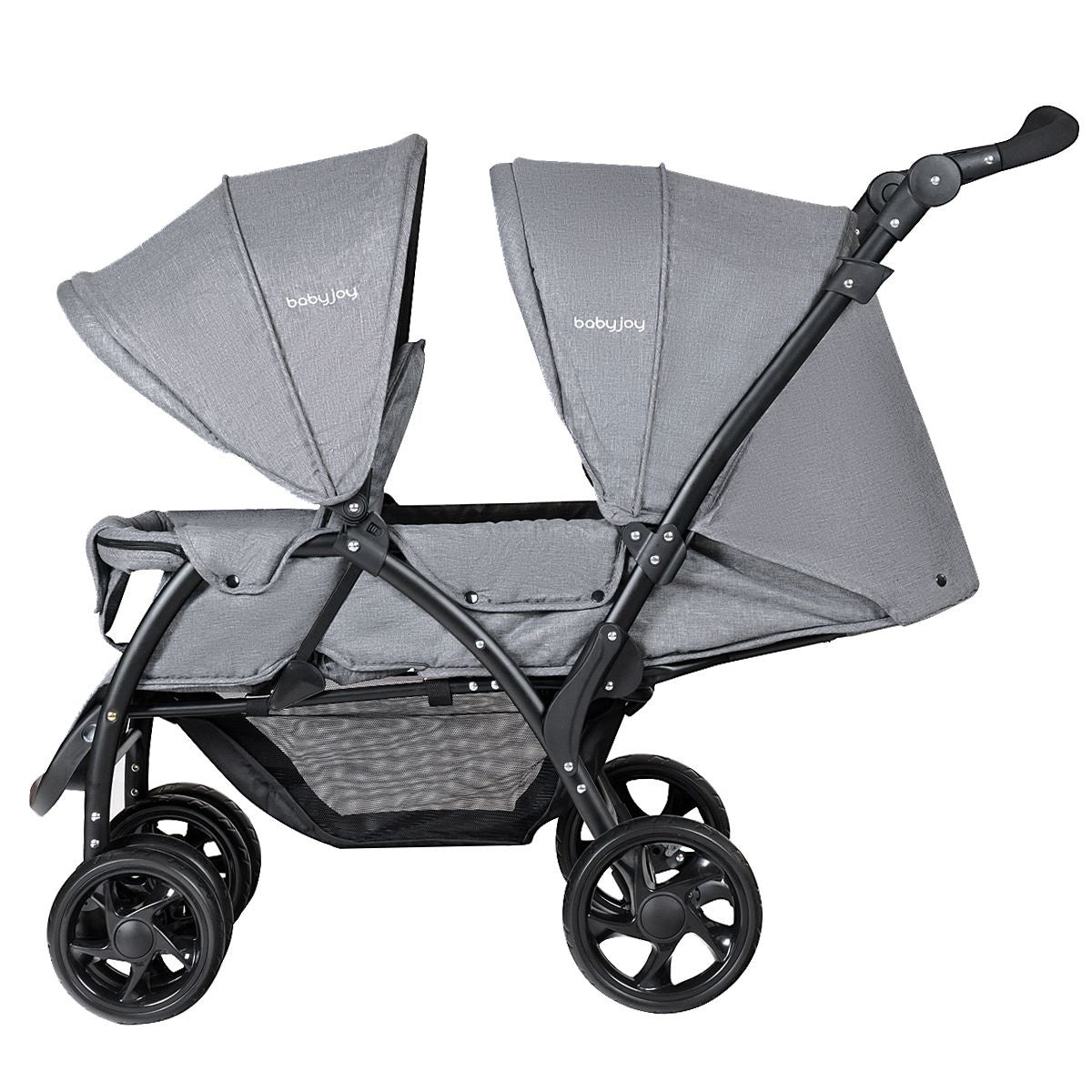 Coast Opvouwbare Tweeling Kinderwagen - Twin Buggy - voor 2 kinderen - Grijs