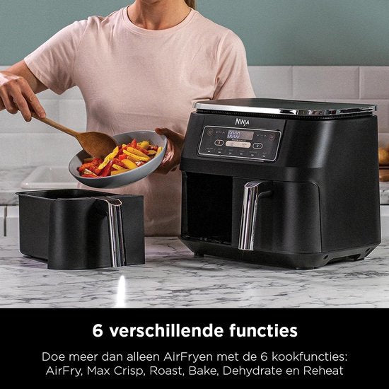 Ninja Dubbele Airfryer XXL - 7.6 Liter - 2020 Model - Dual Zone Technologie - AF300EU