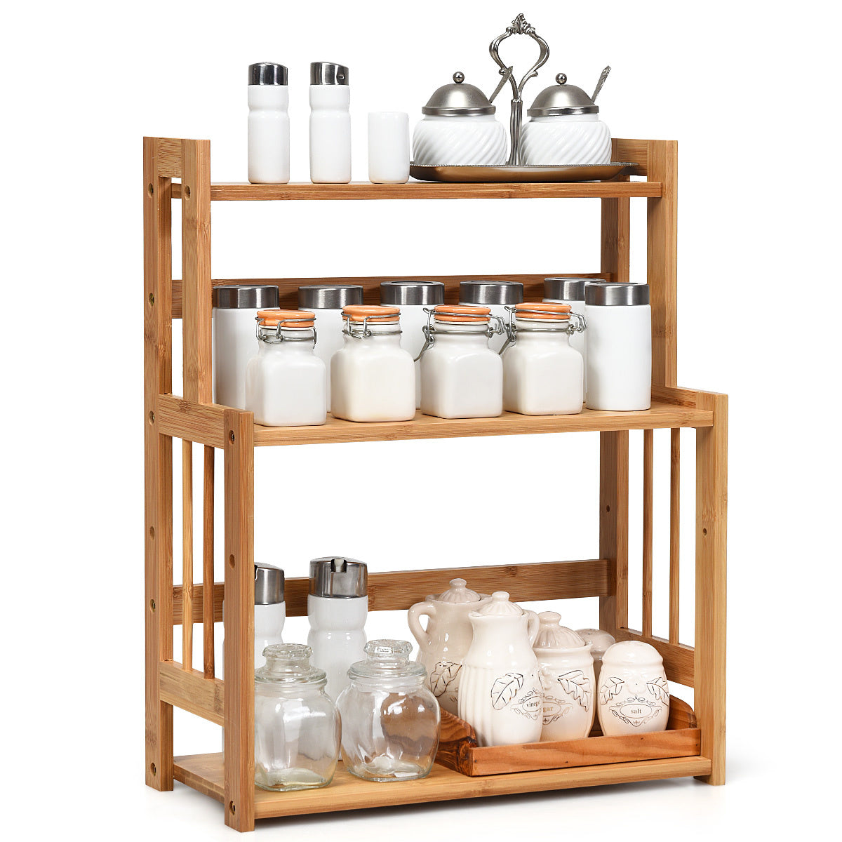Coast Aanrecht Organizer - Kruidenrek/Opbergrek - 41,5 x 18 x 50 cm - Bruin