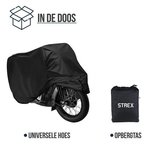 Strex Scooterhoes / Motorhoes Universeel voor alle Scooters / Motors - Waterdicht 300D Oxford - Geschikt voor Windscherm - Scooter Hoes - Motor Hoes - Incl. Opbergzak