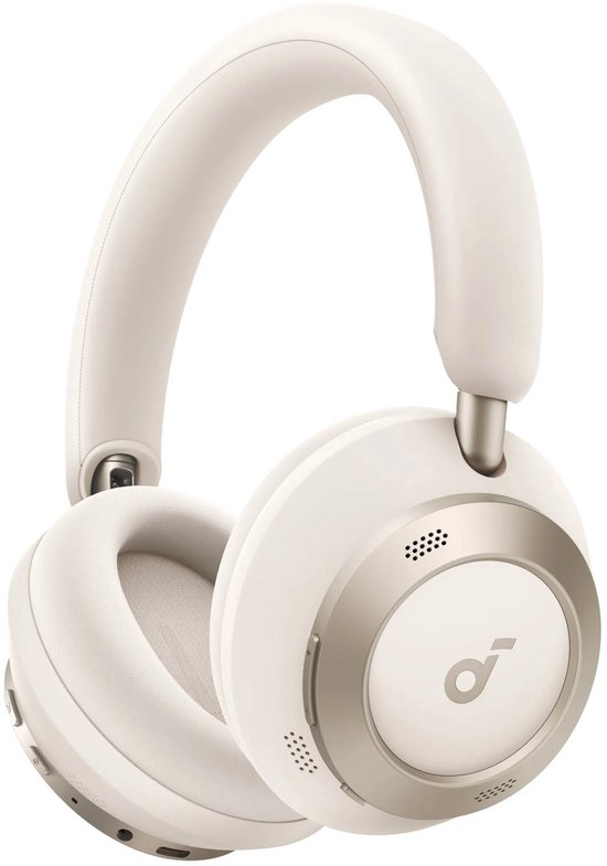 soundcore by Anker Space One Pro Draadloze Over-ear Koptelefoon Wit - Headphones - Active Noise Cancelling, Multipoint Connection, 60 uur Accuduur, Bluetooth 5.3, LDAC, Hi-Res Certified, klein opvouwbaar