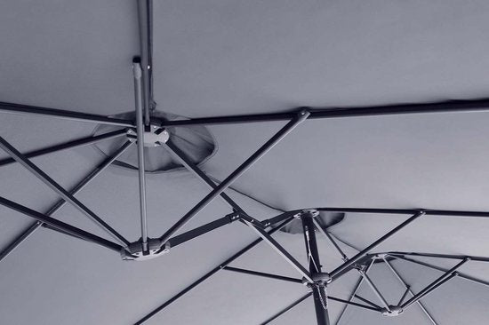Feel Furniture - Toscano - Grote Parasol - Twin - 4.5 Meter - Donkergrijs