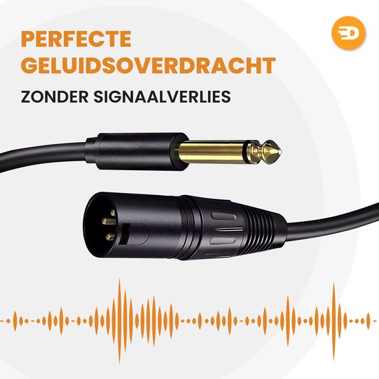 Drivv. Premium XLR Kabel - XLR Male naar 6.35 mm jack male - Stereo Jack - 2 meter