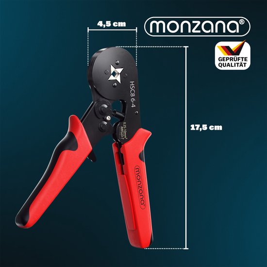 Monzana Krimptang - 2000 Adereindhulzen 0,25 10mm² Opbergtas - Rood