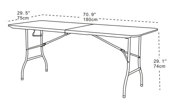 AXI Elba Biertafel opklapbaar – Wit – 180 x 74 x 75 cm – Inklapbaar – Met Handgrepen – Perfect om mee te nemen - Stalen Frame & HDPE Kunststof – Draagbaar & Ruimtebesparend – Tot 150 kg