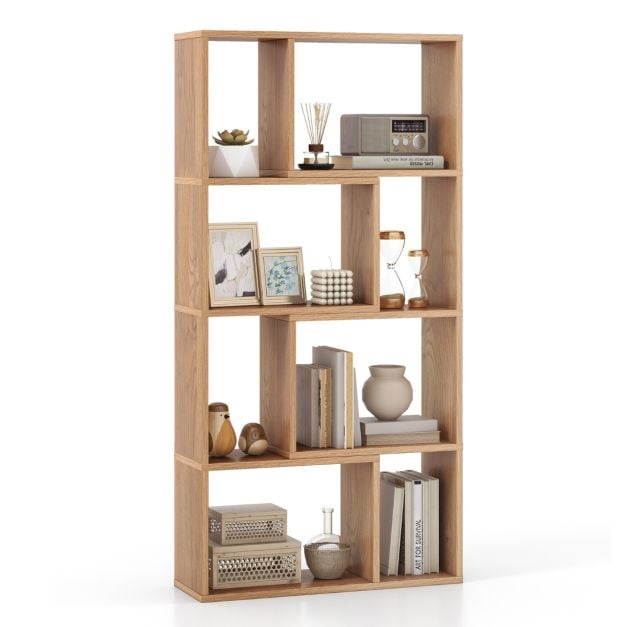 Coast Boekenkast – Vrijstaande 4-Laags Vakkenkast met 8 Compartimenten – 60 x 20 x 120 cm