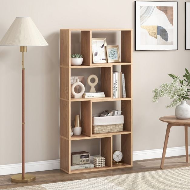 Coast Boekenkast – Vrijstaande 4-Laags Vakkenkast met 8 Compartimenten – 60 x 20 x 120 cm