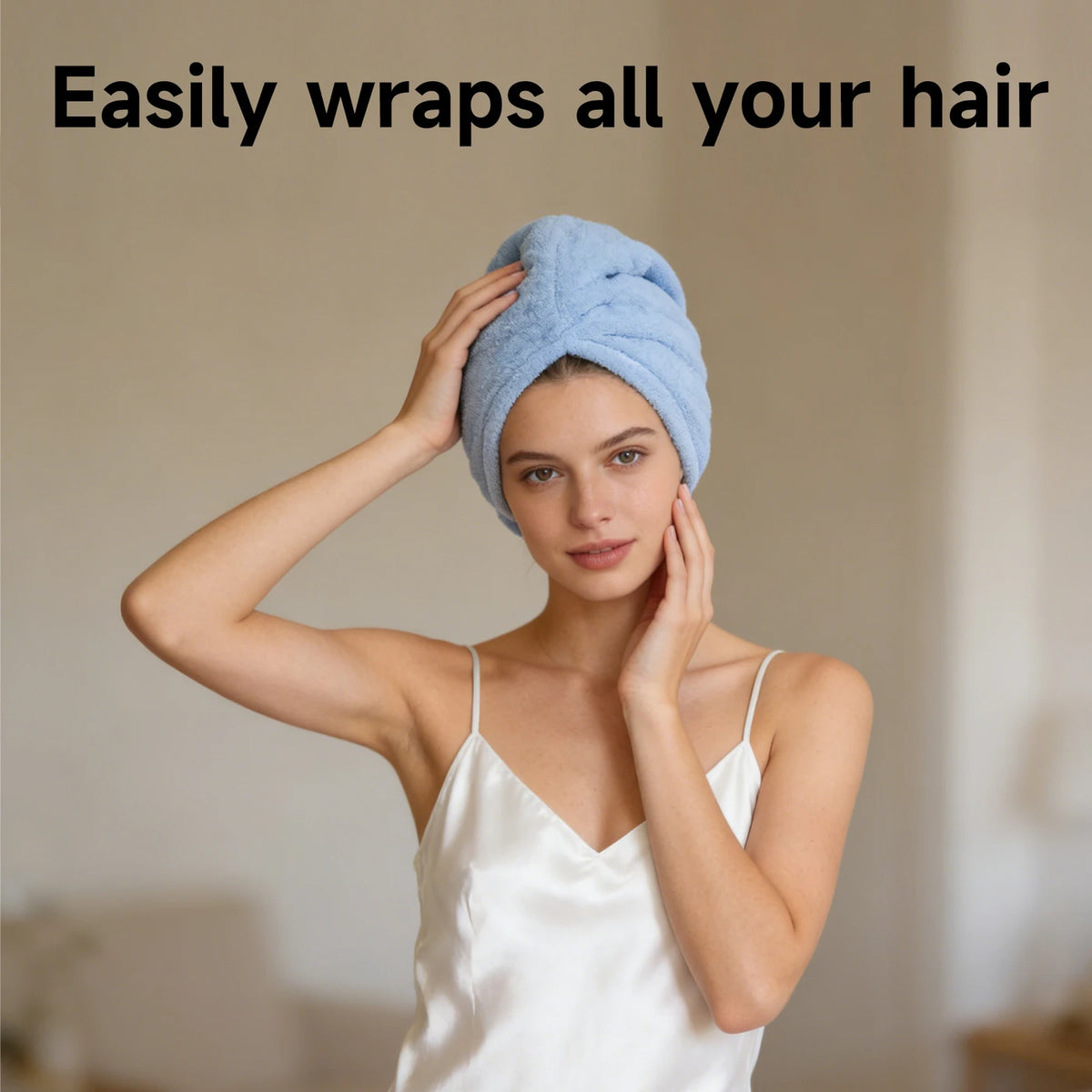 YIJINCHAN Haarhanddoek Turban - Paars - Microvezel, 65 x 40 cm