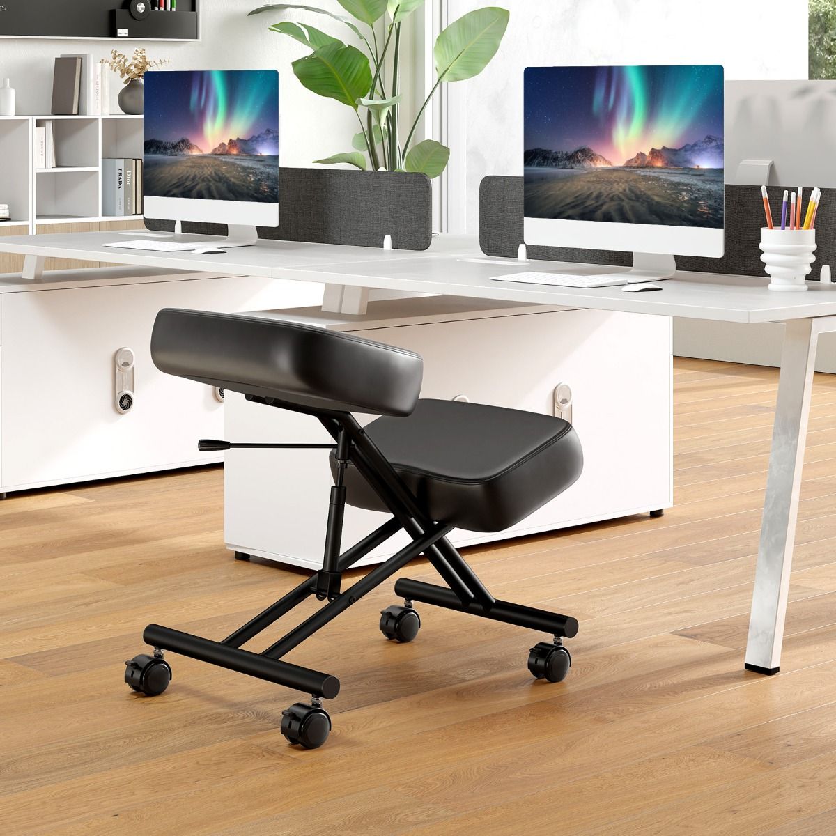 Coast Ergonomische Kniestoel - In Hoogte Verstelbaar - Met Wielen - Zwart