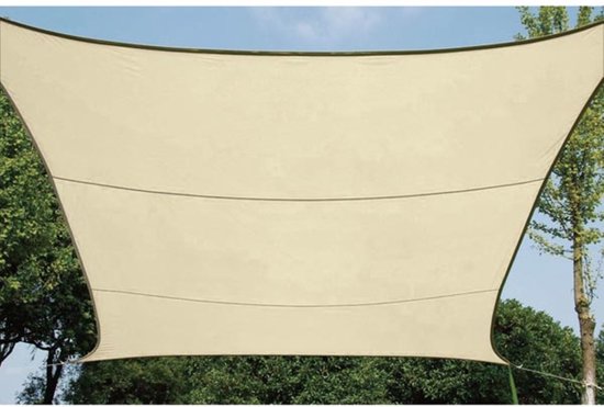 Perel Schaduwdoek, waterdoorlatend, luchtdoorlatend, 3.6 x 3.6 m, 180 g/m², HDPE, vierkant, champagne