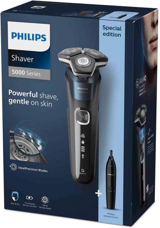 Philips Shaver Series 5000 - Elektrisch Scheerapparaat - Nat en Droog Scheren - SkinIQ-technologie - S5889/11