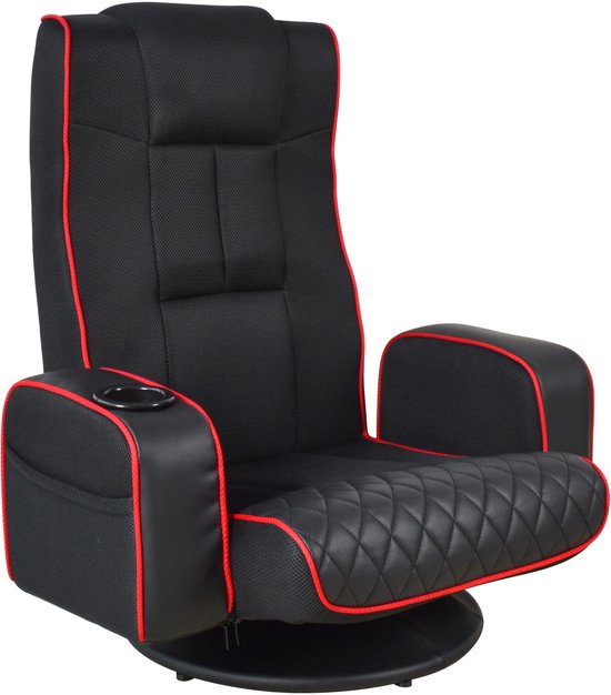 VDD Gaming - Gamestoel - Vloerstoel - Gamestoel zwart/rood - Vloerstoel Verstelbaar
