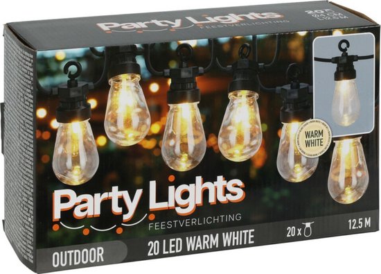 PartyLight LED Feestverlichting - 20 Lampjes - 12.5 m - Warm Wit Licht