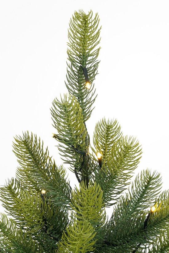Black Box Trees Nagoya Kunstkerstboom met Verlichting - Kunstboom H90 x D42 cm - Kunst Kerstboom in Kunststof Pot - Kerstdecoratie voor Binnen - met Batterij en Timer - 175 Tips - Groen