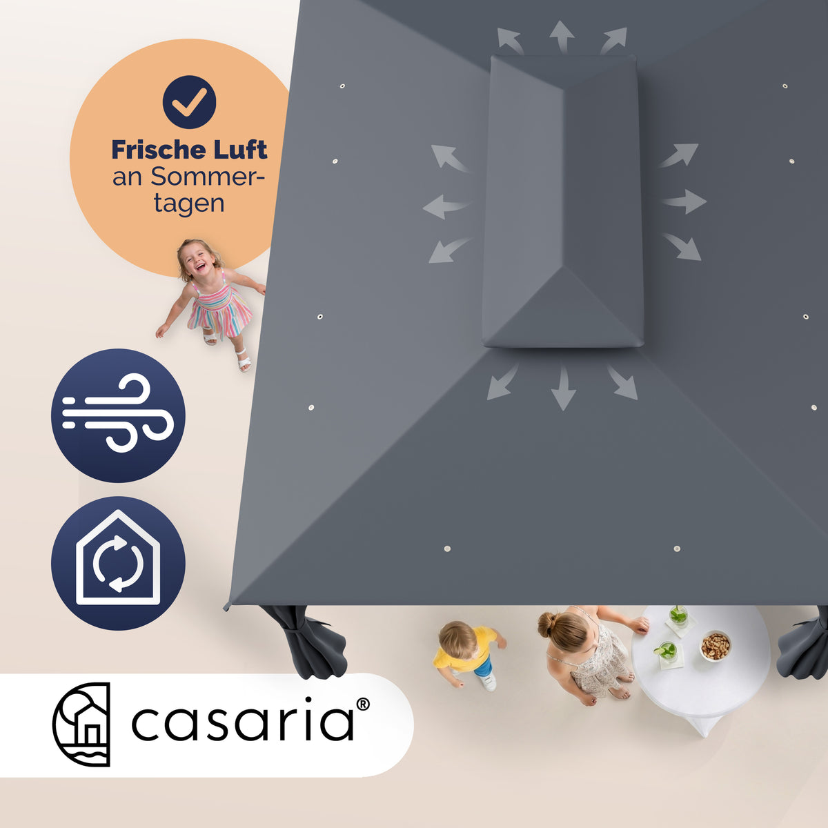 Casaria Topas Paviljoen 3 x 4 m - Met Zijwanden en Ventilatiedak - UV-bescherming 50+ - Stalen Frame - Antraciet