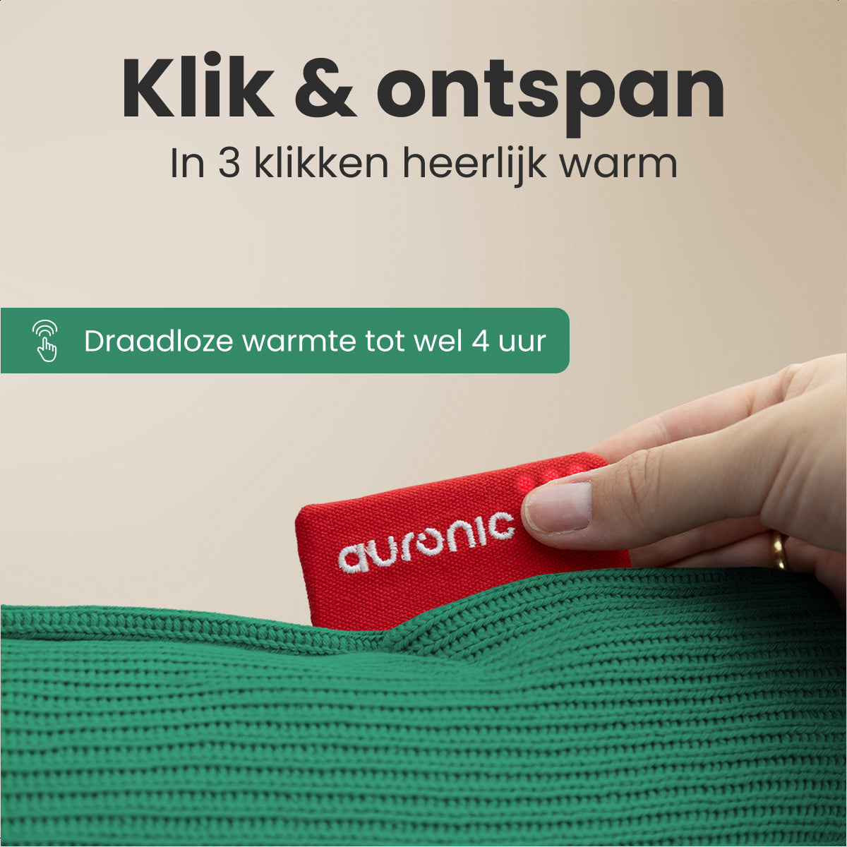 Auronic - Warmtekussen Knit - 45 x 45 cm - Pastelgroen
