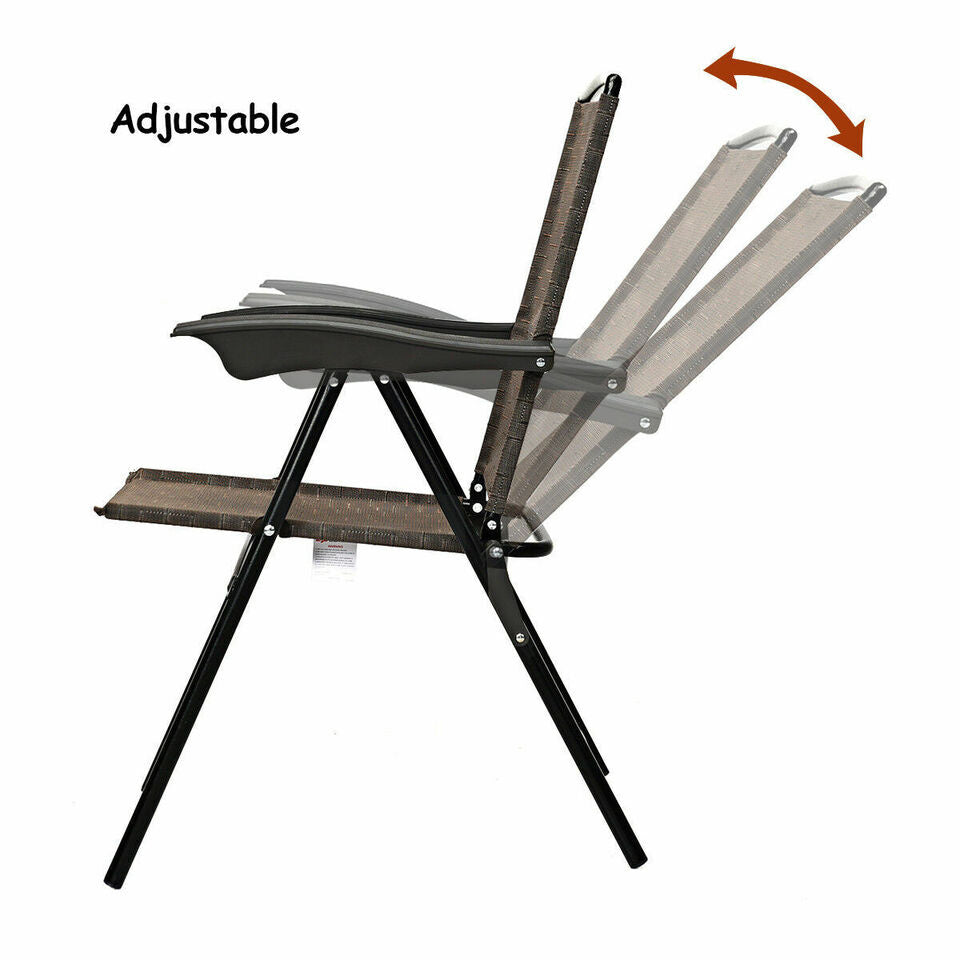 Coast 4er set vouwstoelen hochlehner tuinstoel vouwen fauteuil 69 x 54 cm x 90 cm bruin